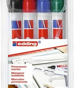 Beste Verkoop ❤️ Edding 400 Permanent Markers - 4 Watervaste Stiften - Fijne, Ronde Punt Van 1 Mm - Alcoholstift 🧨