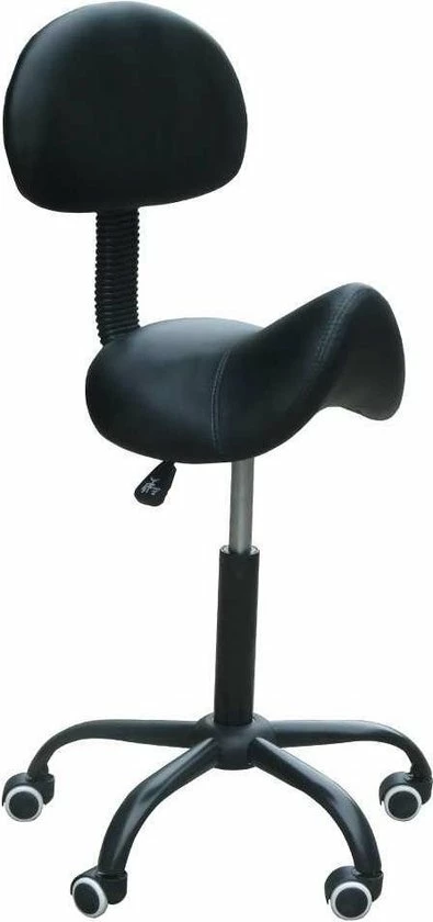 Nieuw 🥰 Alora Zadelkruk Met Rugleuning Zwart - Verstelbaar In Hoogte - Ergonomisch 💯 5 Nieuw 🥰 Alora Zadelkruk Met Rugleuning Zwart - Verstelbaar In Hoogte - Ergonomisch 💯 - Afbeelding 3