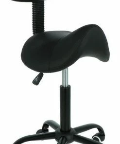 Nieuw 🥰 Alora Zadelkruk Met Rugleuning Zwart - Verstelbaar In Hoogte - Ergonomisch 💯