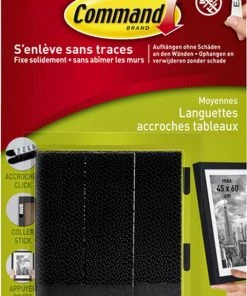 Promo 😍 Command Fotolijststrips 17201BLK - Zwart - Medium 4x2 Strips - 5,4kg ⌛