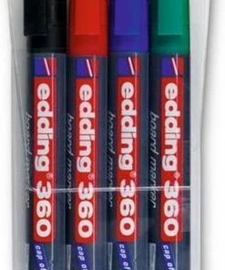 Begroting 👍 Edding 360 Whiteboard Marker 1.5-3mm Ronde Punt - 4 Stuks/kleuren 😉 -A-journal shop 487x840