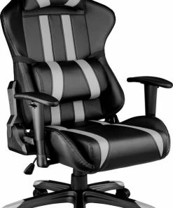 Beste Pirce 😍 TecTake Gaming Chair Bureaustoel - Premium Racing - Zwart/Grijs - Kunstleer - Verstelbaar ❤️