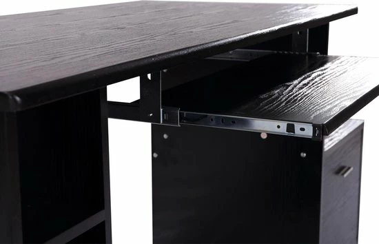 Groothandel 🌟 Merkloos Bureau - Schrijftafel - Computerbureau - Bureautafel - Opslagruimte - 152 X 60 X 88cm - Zwart 🤩 7 Groothandel 🌟 Merkloos Bureau - Schrijftafel - Computerbureau - Bureautafel - Opslagruimte - 152 X 60 X 88cm - Zwart 🤩 - Afbeelding 5