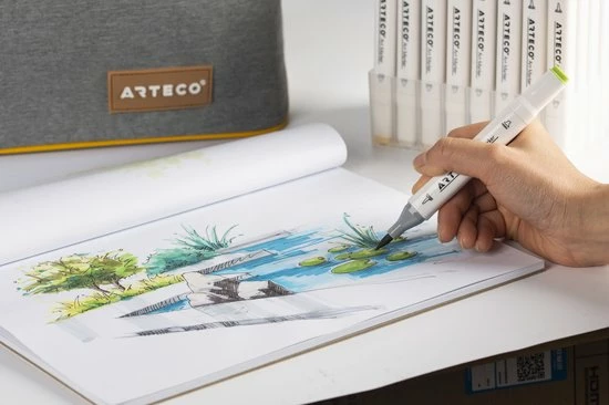 Nieuw ๐ ARTECO® 120 Alcohol Dual Tip Markers – Breed & Brush Tip – Twinmarkers Markeerstiften Met Opbergtas ๐ 10 Nieuw ๐ ARTECO® 120 Alcohol Dual Tip Markers – Breed & Brush Tip – Twinmarkers Markeerstiften Met Opbergtas ๐ - Afbeelding 8