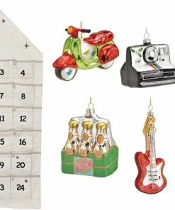 Beste deal 🤩 Sareva Adventskalender - Met 6 Kerstballen - Huis - Wit 🛒