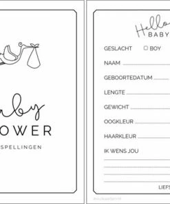 Beste Pirce 😍 Invulkaarten.nl Babyshower Invulkaarten 20 Stuks | Babyshower | Babyshower Voorspellingskaarten | Babyshower Kaarten | Babyshower Spelletjes | Babyshower Meisje | Babyshower Jongen ⌛