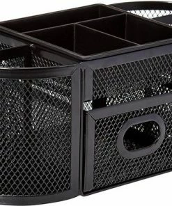 Begroting 🎁 Buxibo Pennenbak Met 9 Vakken - Pennenhouder/Desk/Bureau/Organizer - Mesh - Pennenbakje Met Lade - Zwart 🎁