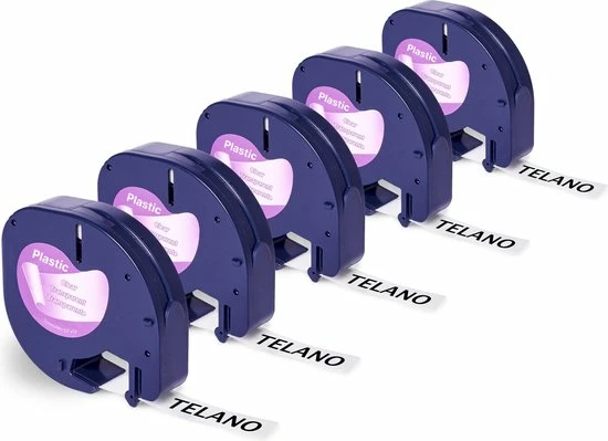 Uitgang 💯 TELANO® Plastic Labels 12267 Voor Dymo LetraTag Labelprinter - Zwart Op Transparant - 12 Mm X 4 M - S0721530 Labeltape - 5 Stuks 💯 3 Uitgang 💯 TELANO® Plastic Labels 12267 Voor Dymo LetraTag Labelprinter - Zwart Op Transparant - 12 Mm X 4 M - S0721530 Labeltape - 5 Stuks 💯