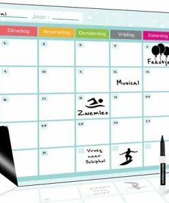 Gloednieuw 🎉 Brute Strength - Magnetisch Weekplanner Whiteboard (5) - A3 - Planbord - Familieplanner - Gezinsplanner - To Do Planner 🎁
