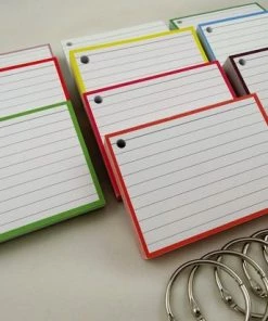 Uitgang 🤩 Leitner Flashcards - A7 Pakket Kleur 500 Stuks + Perforatie En 5 Ringen - 10 Pakjes In 10 Kleuren - 100% FSC Karton & 100% Gemaakt In NL 🤩 -A-journal shop 550x412 1