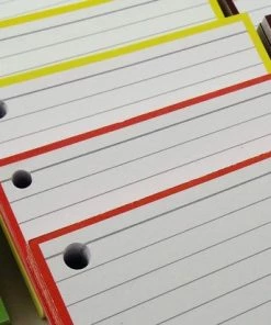 Uitgang 🤩 Leitner Flashcards - A7 Pakket Kleur 500 Stuks + Perforatie En 5 Ringen - 10 Pakjes In 10 Kleuren - 100% FSC Karton & 100% Gemaakt In NL 🤩 -A-journal shop 550x412 3