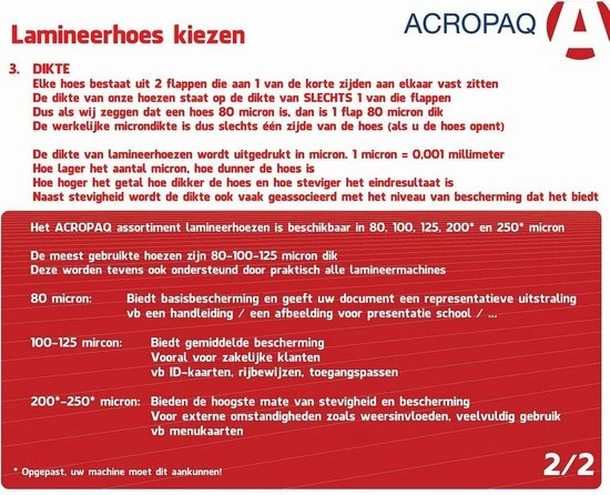 Beste Pirce π ACROPAQ Lamineerhoezen A4, 80 Micron, 100 Stuks π 4 Beste Pirce π ACROPAQ Lamineerhoezen A4, 80 Micron, 100 Stuks π - Afbeelding 2