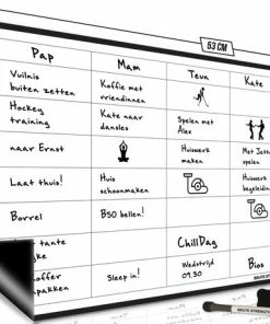 Aanbiedingen 🎁 Brute Strength - Magnetisch Weekplanner Whiteboard (12) - 53 X 34 Cm - Planbord - Familieplanner - Gezinsplanner - To Do Planner ✨