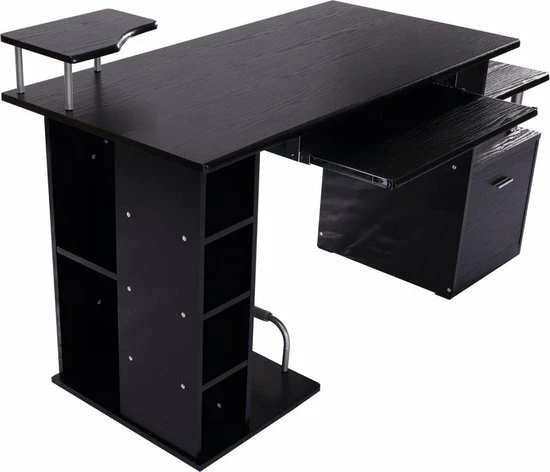 Groothandel 🌟 Merkloos Bureau - Schrijftafel - Computerbureau - Bureautafel - Opslagruimte - 152 X 60 X 88cm - Zwart 🤩 6 Groothandel 🌟 Merkloos Bureau - Schrijftafel - Computerbureau - Bureautafel - Opslagruimte - 152 X 60 X 88cm - Zwart 🤩 - Afbeelding 4