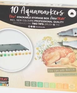 Korting ⌛ Deco Time Decotime Aquamarkers 50 Stuks - 50 Twinmarkers - 50 Waterverstiften - Professionle Stiften - With New Clors - Professionele Twinmarkers 50 Pieces - Kleuren Op Nummer - Handlettering - Kleuren - Stiften - Kleurstiften 🔥