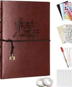 Nieuw 😍 Merkloos Ringband Fotoalbum Plakalbum Diy Vintage Scrapbook Album Kopen Leer Inclusief Accessoires Plakboek ✨