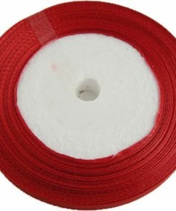Nieuw 🛒 Merkloos Rood Smal Satijn Lint, 6 Mm Breed, Rol Circa 25 Meter 👍