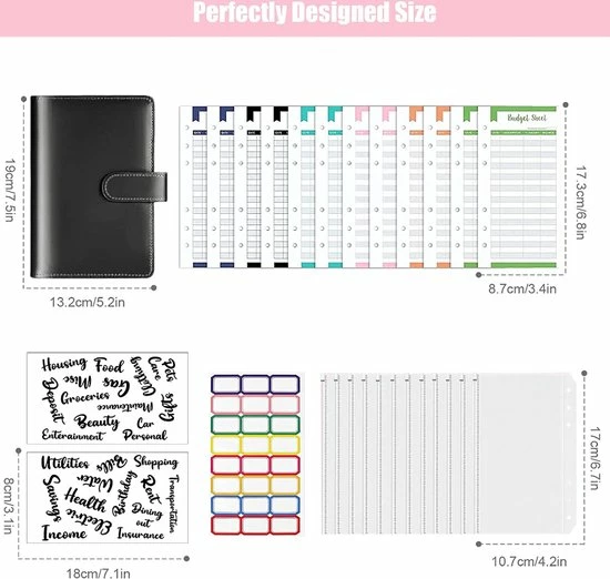 Flash-uitverkoop ๐ A.K.A. A6 Money Budget Planner Met Geldenveloppen – Geld Kasboek Zwart Leer Money Saver Binder ๐ 5 Flash-uitverkoop ๐ A.K.A. A6 Money Budget Planner Met Geldenveloppen – Geld Kasboek Zwart Leer Money Saver Binder ๐ - Afbeelding 3