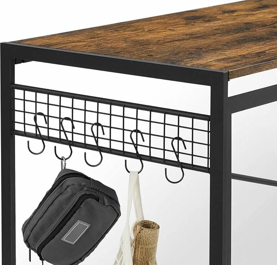 Beste Pirce ❤️ VASAGLE Computertafel, Inklapbaar Bureau Met 8 Haken, Werkstation, Geen Gereedschap Nodig, Industrieel Design, Voor Thuiskantoor, Laptop En Pc, Vintage Bruin-zwart LWD42X 🛒 5 Beste Pirce ❤️ VASAGLE Computertafel, Inklapbaar Bureau Met 8 Haken, Werkstation, Geen Gereedschap Nodig, Industrieel Design, Voor Thuiskantoor, Laptop En Pc, Vintage Bruin-zwart LWD42X 🛒 - Afbeelding 4