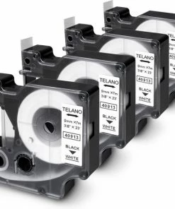 Top 10 🛒 TELANO® 4 Stuks Plastic Labels D1 40913 Voor Dymo LabelManager - Zwart Op Wit - 9 Mm X 7 M - S0720680 Label Tape 👏