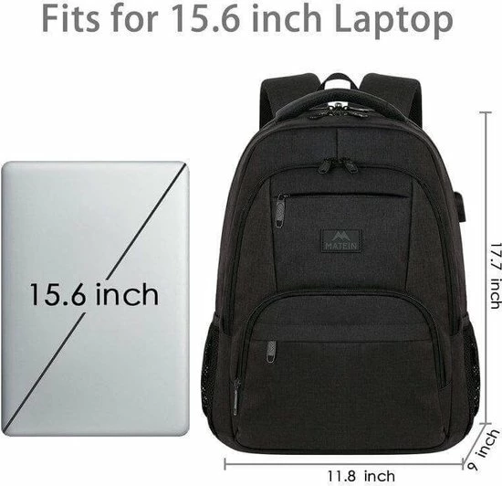 Begroting 𧨠Matein Rugzak - 36 Liter - Zwart - Met Laptopvak - Waterafstotend - USB-oplaadpoort π 7 Begroting 𧨠Matein Rugzak - 36 Liter - Zwart - Met Laptopvak - Waterafstotend - USB-oplaadpoort π - Afbeelding 5
