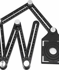 Gloednieuw 🎁 LOUZIR 6 Zijdige Verstelbare Multi Hoek Liniaal - Meetinstrument - Tegel Gat Locator 🧨