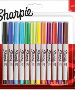 Coupon 😉 Sharpie Permanente Markers | Ultrafijne Punt | Diverse Kleuren | 12 Stuks 🔔