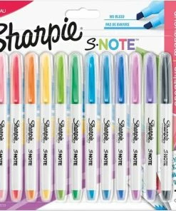Promo 😉 Sharpie S-Note Creatieve Kleurenmarkers | Markeren, Schrijven, Tekenen En Meer | Diverse Kleuren | Wigvormige Punt | 12 Stuks 😍