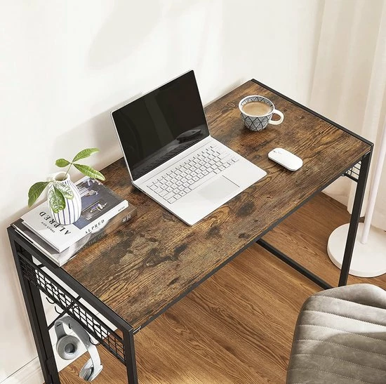 Beste Pirce ❤️ VASAGLE Computertafel, Inklapbaar Bureau Met 8 Haken, Werkstation, Geen Gereedschap Nodig, Industrieel Design, Voor Thuiskantoor, Laptop En Pc, Vintage Bruin-zwart LWD42X 🛒 3 Beste Pirce ❤️ VASAGLE Computertafel, Inklapbaar Bureau Met 8 Haken, Werkstation, Geen Gereedschap Nodig, Industrieel Design, Voor Thuiskantoor, Laptop En Pc, Vintage Bruin-zwart LWD42X 🛒 - Afbeelding 2