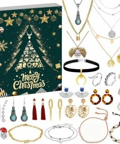 Coupon ⌛ Merkloos Adventskalender 2021 - Kerstkalender - Luxe Aftelkalender - Sieraden - Kerstmis - Dames - Oorbellen - Kettingen - 24 Dagen Kalender 👏