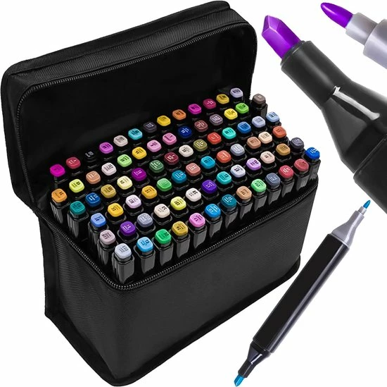 Gloednieuw 🌟 Discountershop Dubbelzijdige Markering 80 St Twinmarkers XXL-set - Stift Met 80 St Twin Tip Markeerstift Dual Tip Permanente Sketch Marker 80 Kleuren Voor Kunstenaars Volwassenen Kinderen Tekenen Schilderen Ambachten Hoeveelheid 80 Stuks ✨ 16 Gloednieuw 🌟 Discountershop Dubbelzijdige Markering 80 St Twinmarkers XXL-set - Stift Met 80 St Twin Tip Markeerstift Dual Tip Permanente Sketch Marker 80 Kleuren Voor Kunstenaars Volwassenen Kinderen Tekenen Schilderen Ambachten Hoeveelheid 80 Stuks ✨ - Afbeelding 14