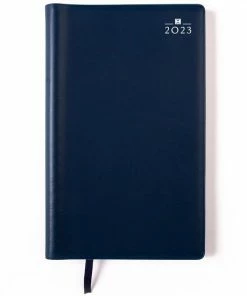 Uitgang 👍 Castelli Agenda H37 2023 - Milano - Omslag PVC Zakagenda - 1 Week Per 2 Pagina's - Liggend - 8.9 X 15.3 Cm - Blauw 👏