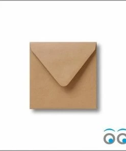 Groothandel 🎉 Kadoonline 100 Luxe Kraft Enveloppen -14 X 14 Cm - Kraft - 110 Grams - Vierkante Enveloppen 🎁