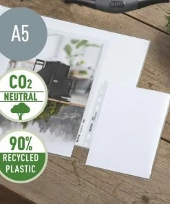 Korting 😀 Leitz Recycle Duurzame Showtassen Voor A5 Formaat - Insteekhoezen Van 100 Micron - 25 Stuks - Transparant 🔔 -A-journal shop 550x550 179