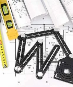 Gloednieuw 🎁 LOUZIR 6 Zijdige Verstelbare Multi Hoek Liniaal - Meetinstrument - Tegel Gat Locator 🧨 -A-journal shop 550x550 25