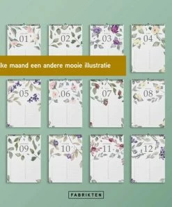 Beste Pirce 👍 Fabrikten Verjaardagskalender - Bloemen - Groen/Roze/Rood/Geel - A4 🎁 -A-journal shop 550x550 283