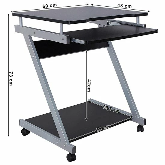 Coupon 😉 Hoppa! Computertafel Bureau Op Wielen - Verrijdbaar Computerbureau - Geschikt Voor PC / Apple Macbook IMac / Laptop Computer Bureau Meubel - Computermeubel Tafel - Zwart - 60x73x48 💯 7 Coupon 😉 Hoppa! Computertafel Bureau Op Wielen - Verrijdbaar Computerbureau - Geschikt Voor PC / Apple Macbook IMac / Laptop Computer Bureau Meubel - Computermeubel Tafel - Zwart - 60x73x48 💯 - Afbeelding 5