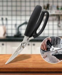 Beste recensies van 💯 Robuuste RVS Keukenschaar (Zwart) - Multifunctionele Schaar - Huishoud Schaar - Schaar Voor Links En Rechtshandigen - Vaatwasser Proof Schaar - Vlees Schaar - Vis Schaar - Keizer RVS ✨