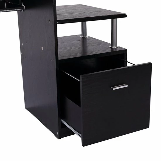 Groothandel 🌟 Merkloos Bureau - Schrijftafel - Computerbureau - Bureautafel - Opslagruimte - 152 X 60 X 88cm - Zwart 🤩 9 Groothandel 🌟 Merkloos Bureau - Schrijftafel - Computerbureau - Bureautafel - Opslagruimte - 152 X 60 X 88cm - Zwart 🤩 - Afbeelding 7