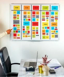 Aanbiedingen 🧨 ATWAM Scrum Magneten - 60 Stuks - Voor Whiteboard, Magneetbord, Memobord Of Magnetisch Tekenbord – Herschrijfbare Magneten Op Koelkast - Post It Notes – Kanban - 15 Cm Breed X 2,5 Cm Lang - 6 Kleuren 👏 -A-journal shop 550x550 428