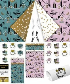 Korting 💯 Merkloos Sinterklaas Cadeaupapier Inpakpapier Roze Groen Blauw Goud | Stickers | Cadeautjes Meisje Jongen Leuk Inpakken 🎁