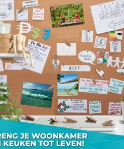 Uitgang ❤️ Hello Tomorrow® 30 St. Punaises Voor Prikbord Kurk - Decoratie Muur & Wand - Knutselen - Houten ✔️ -A-journal shop 550x550 505