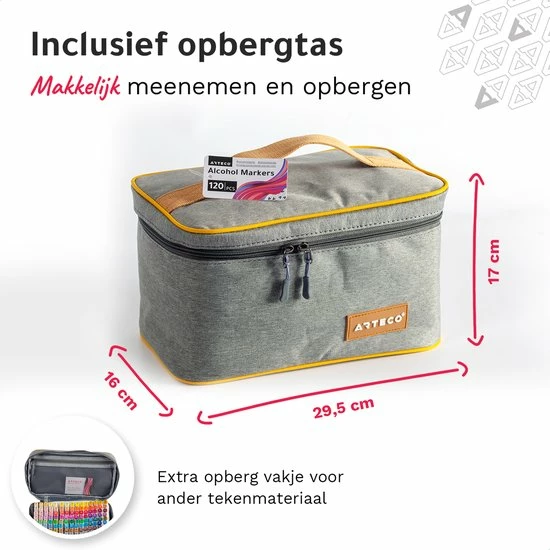 Nieuw ๐ ARTECO® 120 Alcohol Dual Tip Markers – Breed & Brush Tip – Twinmarkers Markeerstiften Met Opbergtas ๐ 14 Nieuw ๐ ARTECO® 120 Alcohol Dual Tip Markers – Breed & Brush Tip – Twinmarkers Markeerstiften Met Opbergtas ๐ - Afbeelding 12
