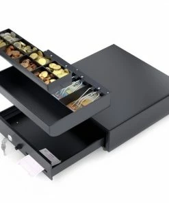 Goedkoopste 😍 ACROPAQ Kassalade - 33 X 33 Cm, Opening Per Drukknop - Zwart - AC335PBK ⭐