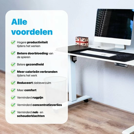 Korting 🎁 Tavaro Elektrisch Verstelbaar Bureau - Zit Sta Bureau - 120 X 60 CM - Wit - Nederlandse Handleiding - Game Bureau ⌛ 13 Korting 🎁 Tavaro Elektrisch Verstelbaar Bureau - Zit Sta Bureau - 120 X 60 CM - Wit - Nederlandse Handleiding - Game Bureau ⌛ - Afbeelding 11