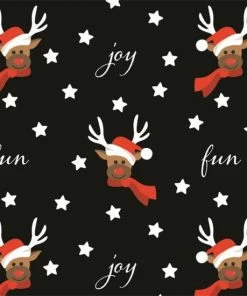 Promo ❤️ Bellatio Decorations Kerst Inpakpapier/cadeaupapier - Zwart/rendieren - 250 X 70 Cm ✔️ -A-journal shop 550x550 675