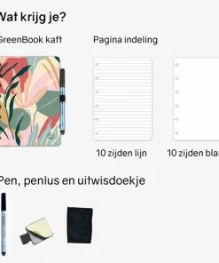 Coupon 🎉 Greenstory - GreenBook - Uitwisbaar Notitieboek - Lijn & Blanco 🎁 -A-journal shop 550x550 791