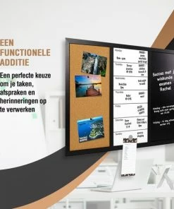 Coupon 🎁 HMerch 3-in-1 Weekplanner Magneetbord En Prikbord - Whiteboard En Krijtbord Voor Gezin / Familie - Familieplanner 2023 - To Do Planner Memobord - Maandplanner - Voor Volwassenen En Kinderen 🧨 -A-journal shop 550x550 819