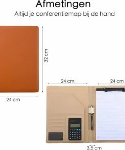 Beste Pirce 🥰 Flokoo Conferentiemap - Bruin - Luxe Schrijfmap Opbergmap A4 - Inclusief Notitieblok, Penhouder & Pasjeshouder 😀 -A-journal shop 550x556 1