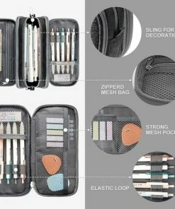 Beste deal 🌟 BTH Pennenetui Kleur Potlood Case Grote Opbergpotlood Tas Handheld Draagbare Kantoor Briefpapier Tas Geschikt Voor High School College Generation Meisjes Jongens Teen Gift (zwart). ✔️